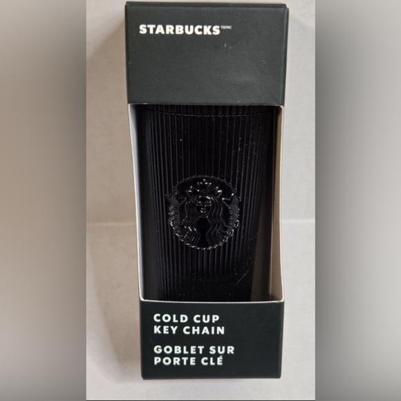 2023 Starbucks Holiday Black Plated Cold Cup Christmas Ornament Keychain - Picture 1 of 3
